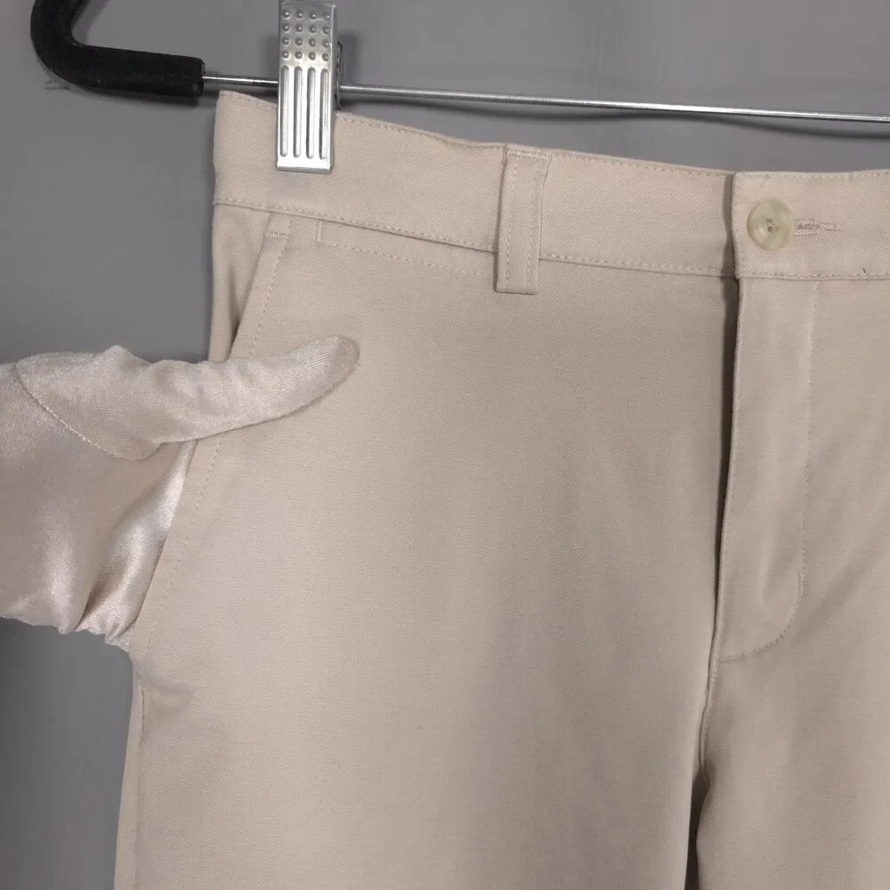 PGA TOUR Kids Boys Pants 10-12 Golf Beige Flats Front‎ Stretch Chino Casual